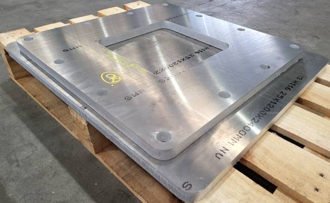 Laser cut 25mm aluminium